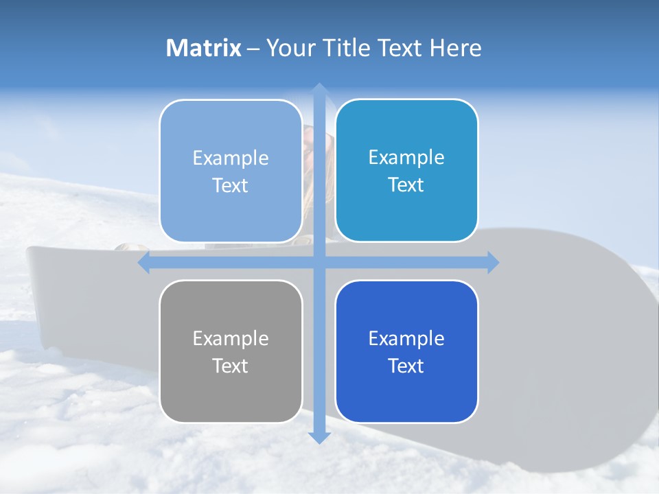 Girl With Snowboard Sit On Snow PowerPoint Template