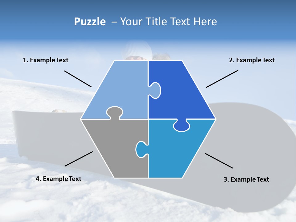 Girl With Snowboard Sit On Snow PowerPoint Template