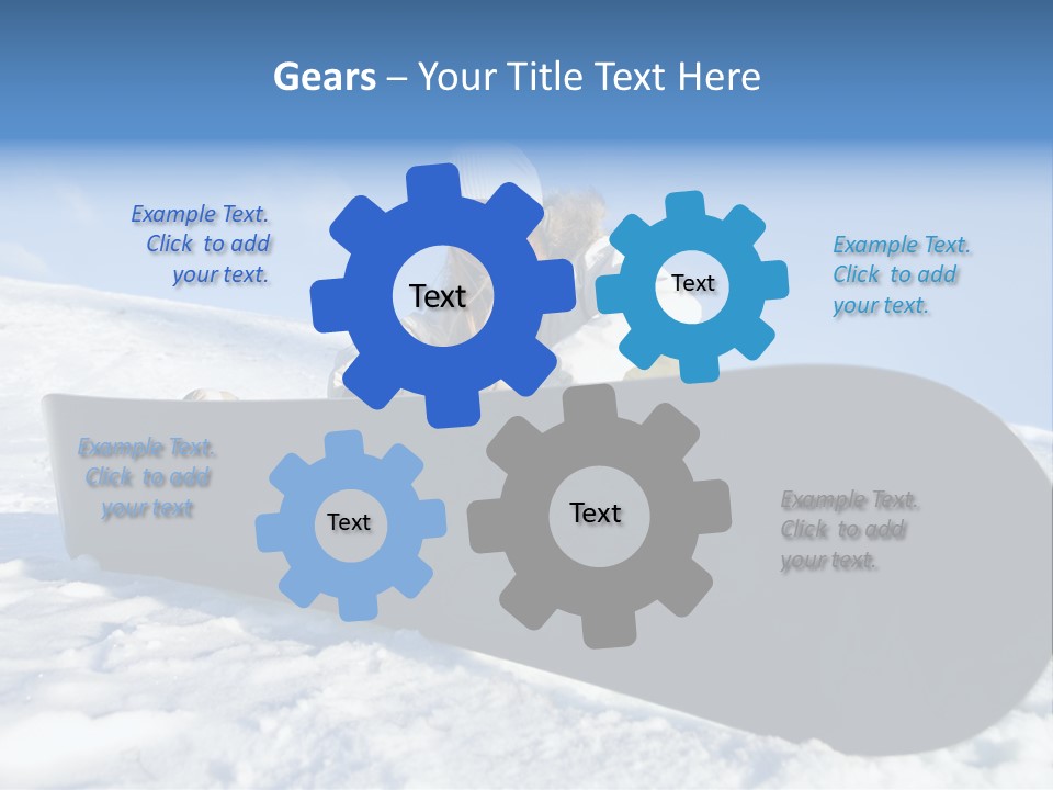 Girl With Snowboard Sit On Snow PowerPoint Template