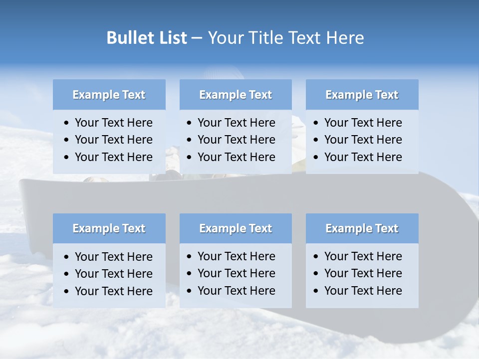 Girl With Snowboard Sit On Snow PowerPoint Template