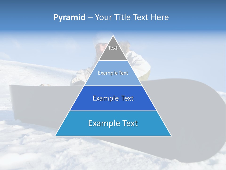 Girl With Snowboard Sit On Snow PowerPoint Template