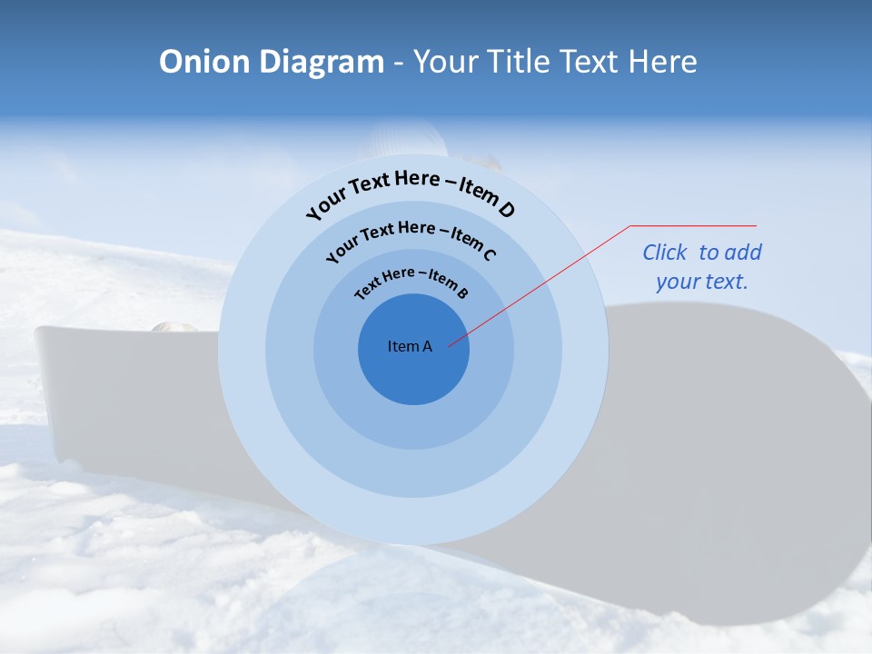 Girl With Snowboard Sit On Snow PowerPoint Template