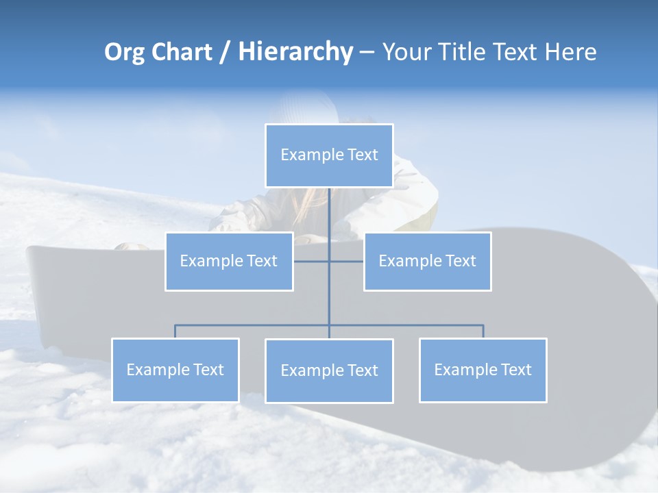 Girl With Snowboard Sit On Snow PowerPoint Template