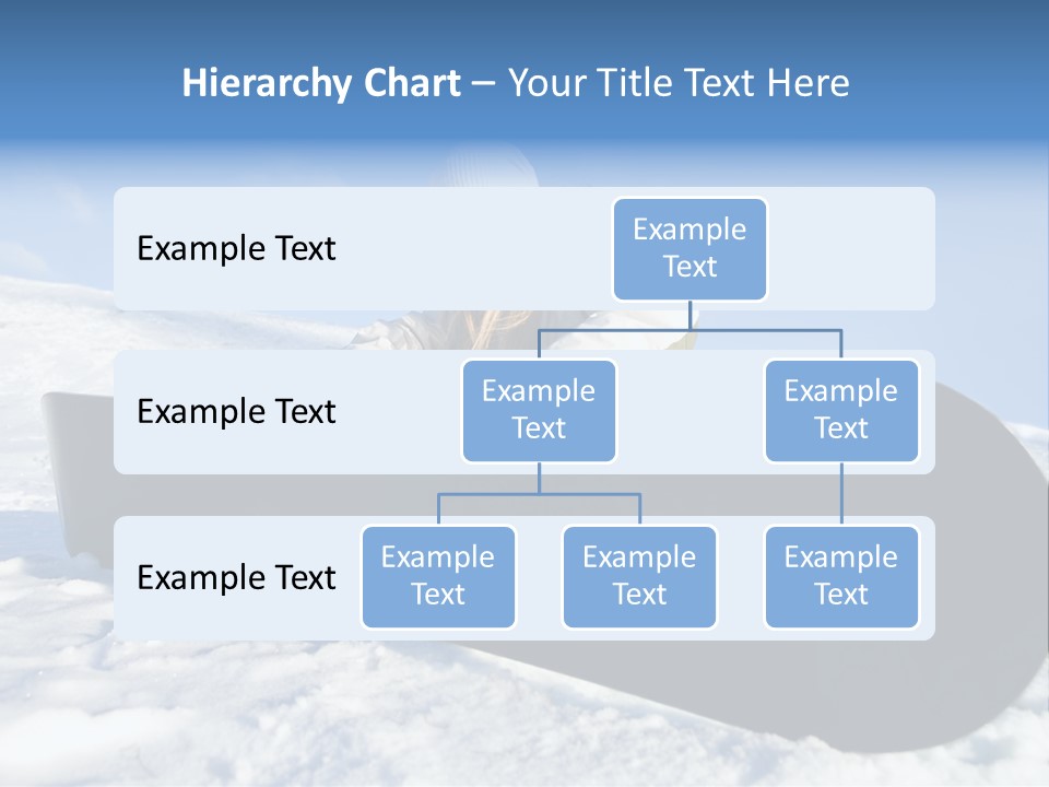 Girl With Snowboard Sit On Snow PowerPoint Template