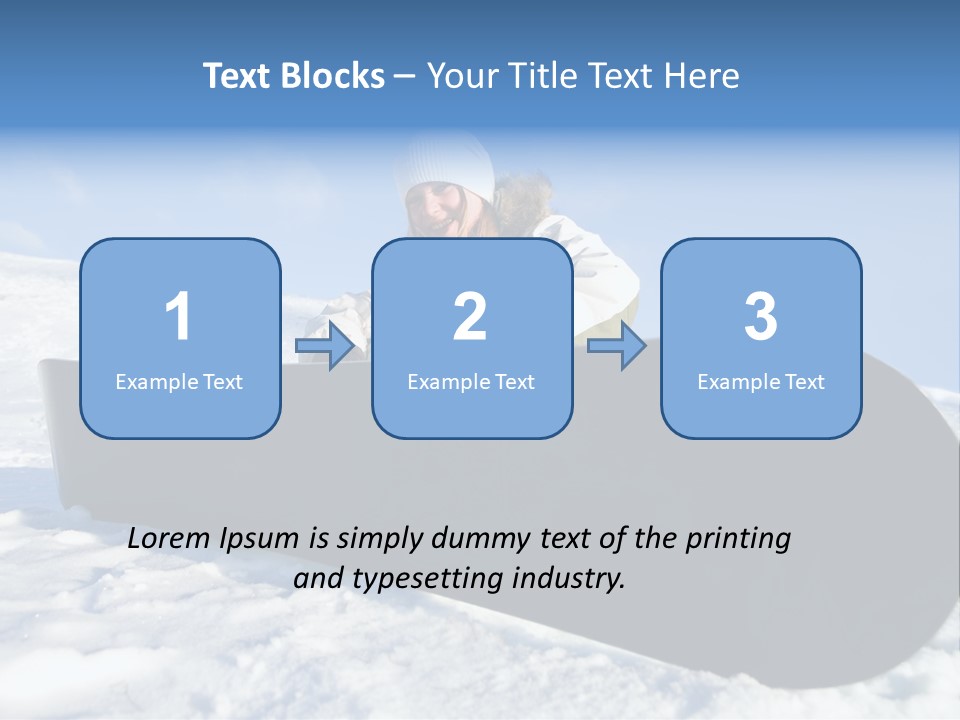 Girl With Snowboard Sit On Snow PowerPoint Template