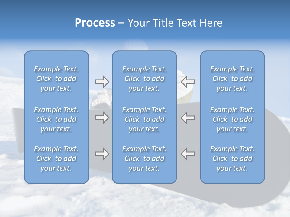 Girl With Snowboard Sit On Snow PowerPoint Template