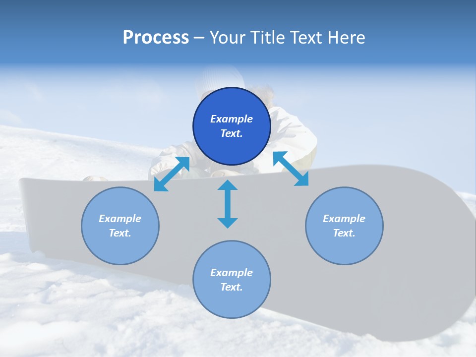 Girl With Snowboard Sit On Snow PowerPoint Template