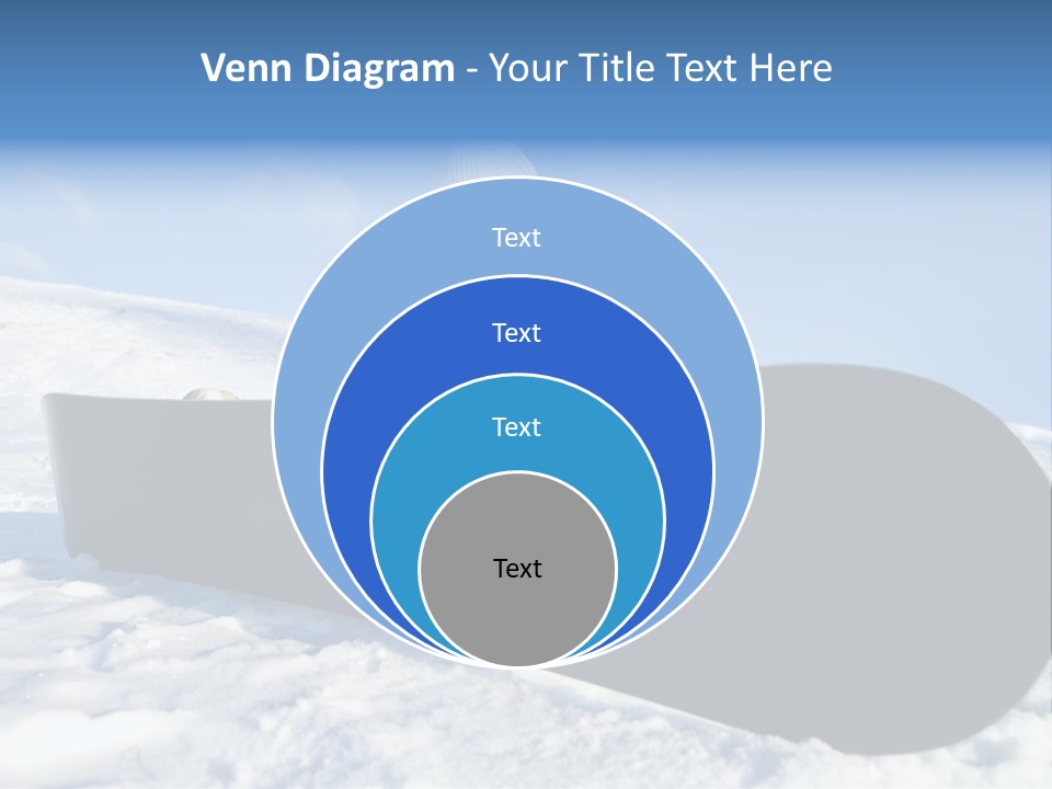 Girl With Snowboard Sit On Snow PowerPoint Template