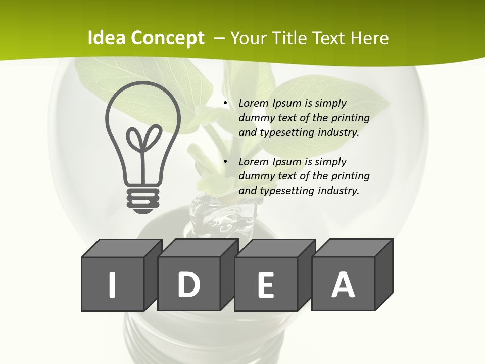 Light Bulb: Power And Nature PowerPoint Template