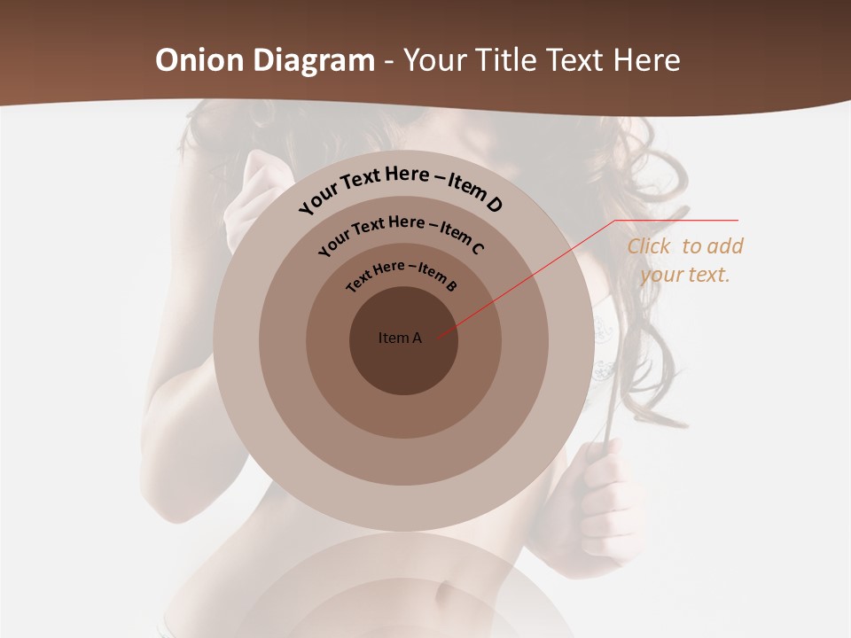 Smiling Busty Brunette In White Lingerie Islated On White PowerPoint Template