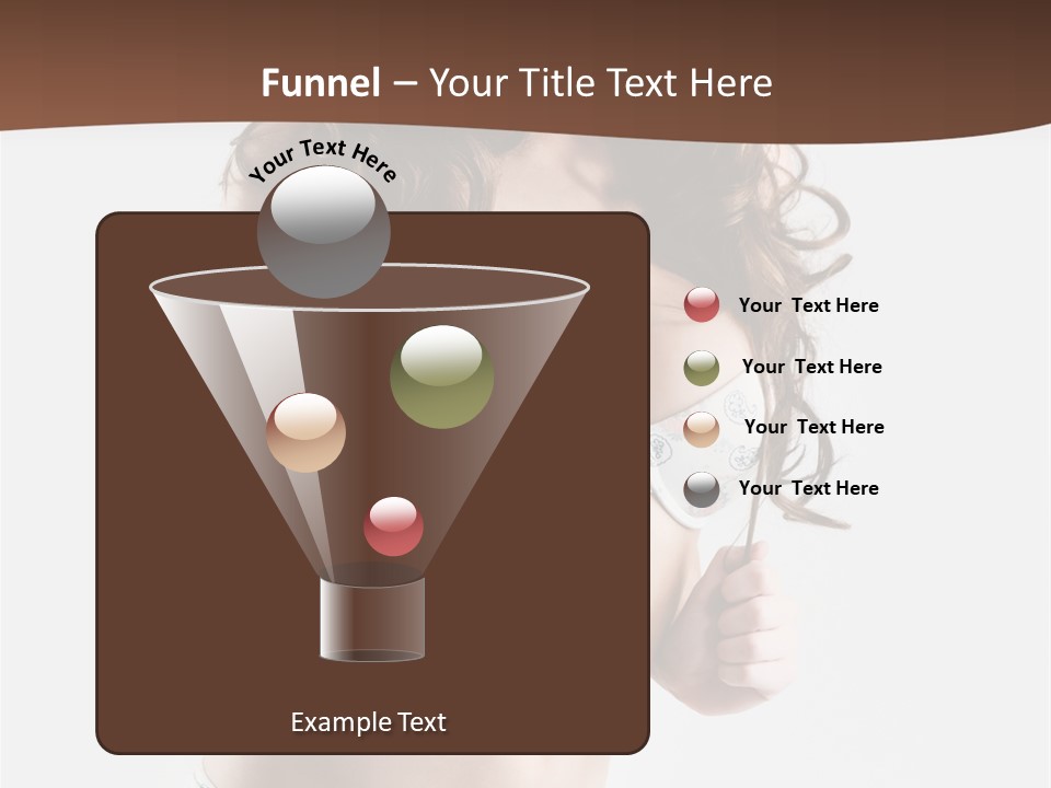 Smiling Busty Brunette In White Lingerie Islated On White PowerPoint Template