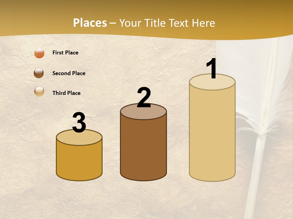 Feather On A Background Of The Empty Form For The Letter PowerPoint Template