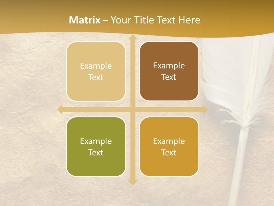 Feather On A Background Of The Empty Form For The Letter PowerPoint Template