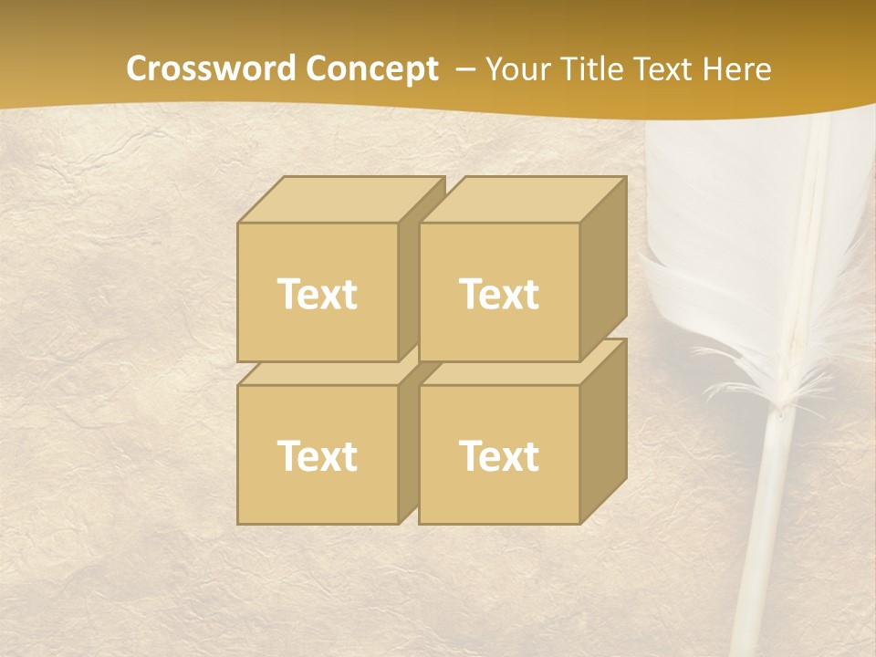 Feather On A Background Of The Empty Form For The Letter PowerPoint Template