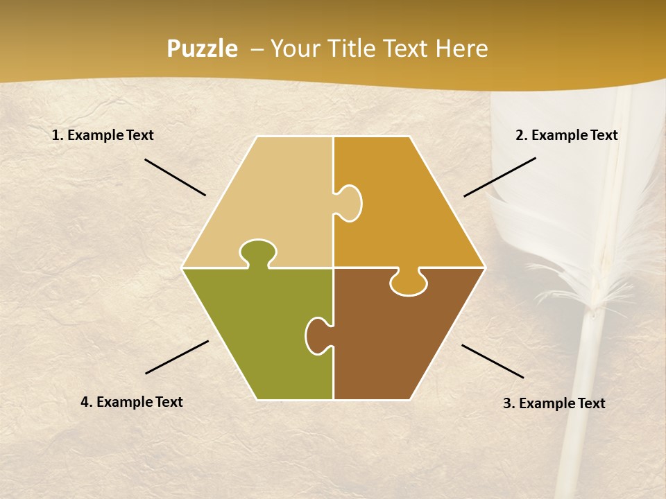 Feather On A Background Of The Empty Form For The Letter PowerPoint Template