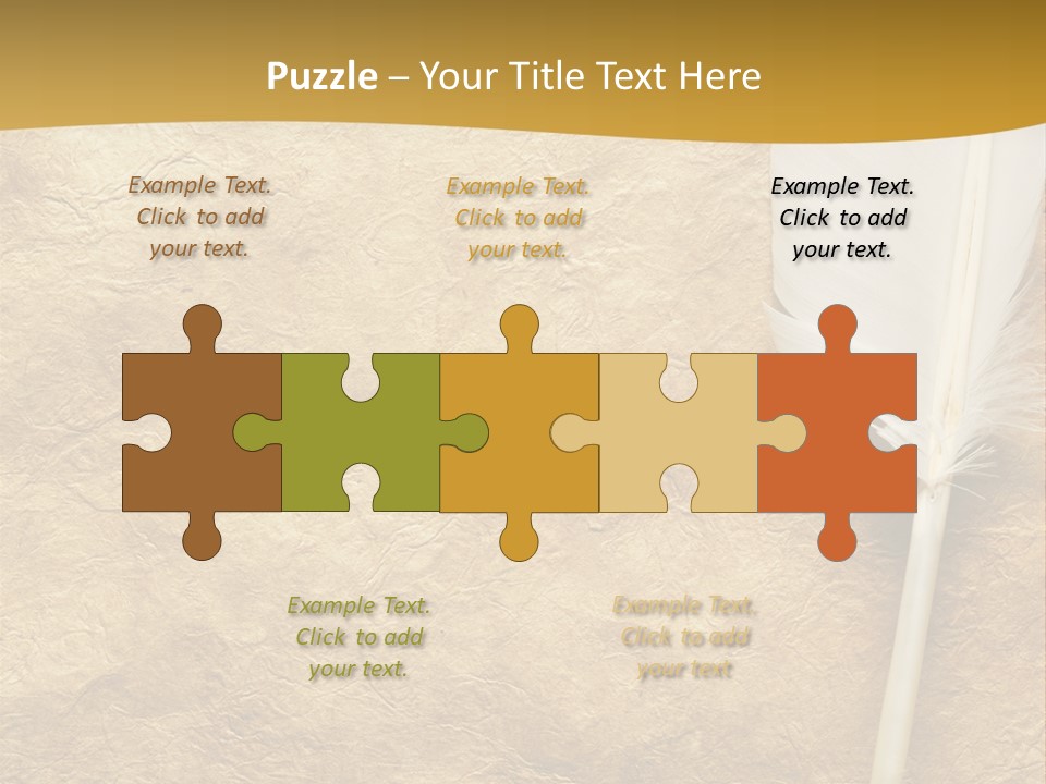 Feather On A Background Of The Empty Form For The Letter PowerPoint Template