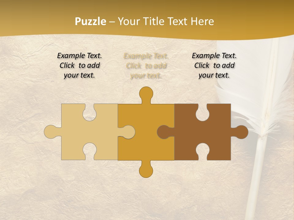 Feather On A Background Of The Empty Form For The Letter PowerPoint Template