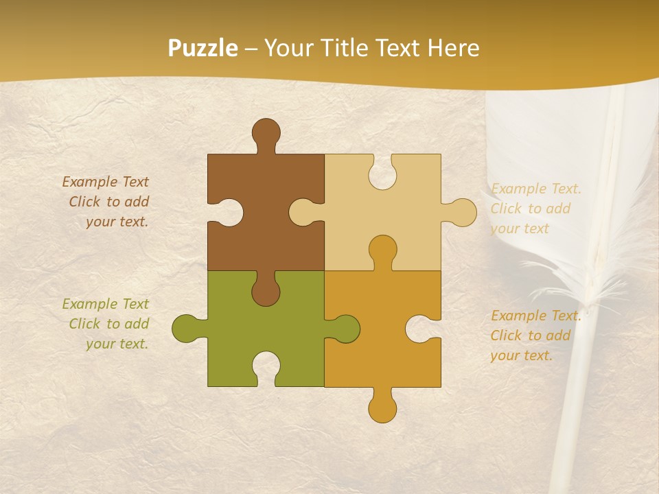 Feather On A Background Of The Empty Form For The Letter PowerPoint Template