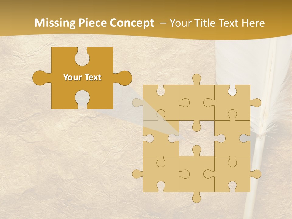 Feather On A Background Of The Empty Form For The Letter PowerPoint Template