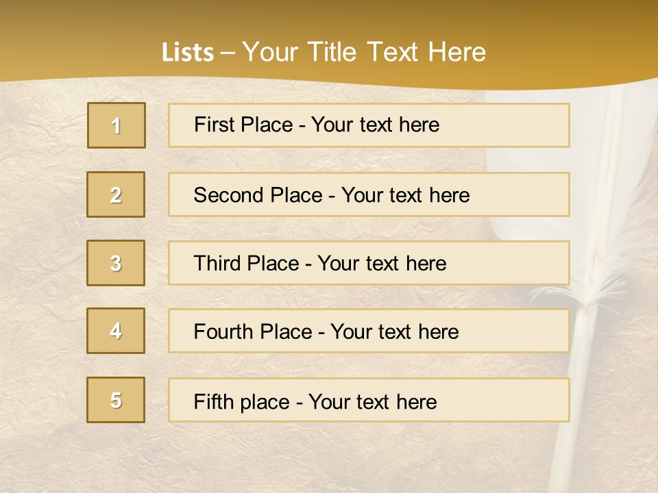 Feather On A Background Of The Empty Form For The Letter PowerPoint Template