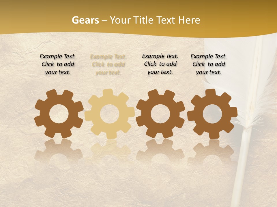 Feather On A Background Of The Empty Form For The Letter PowerPoint Template