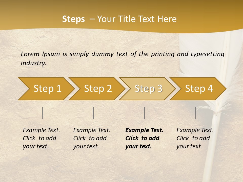 Feather On A Background Of The Empty Form For The Letter PowerPoint Template