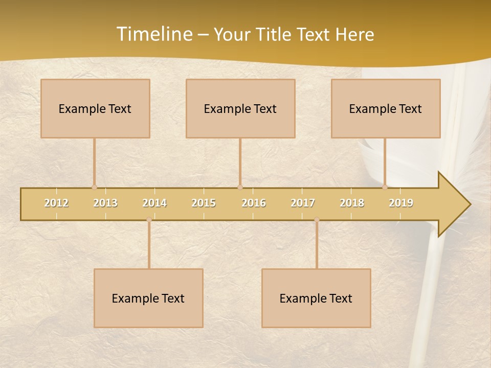Feather On A Background Of The Empty Form For The Letter PowerPoint Template