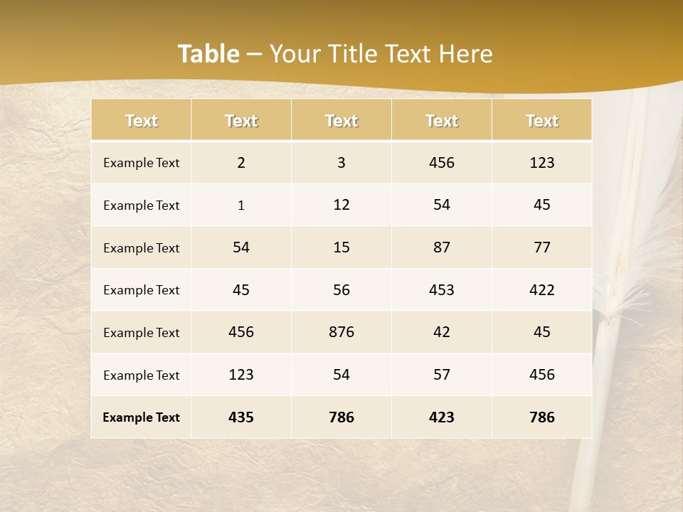 Feather On A Background Of The Empty Form For The Letter PowerPoint Template