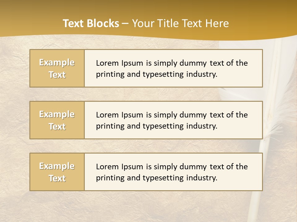 Feather On A Background Of The Empty Form For The Letter PowerPoint Template