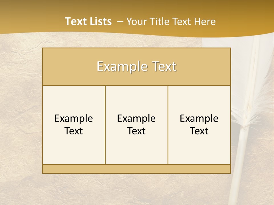 Feather On A Background Of The Empty Form For The Letter PowerPoint Template