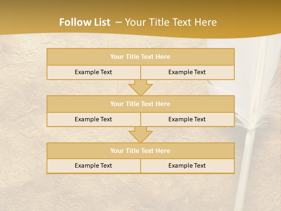 Feather On A Background Of The Empty Form For The Letter PowerPoint Template