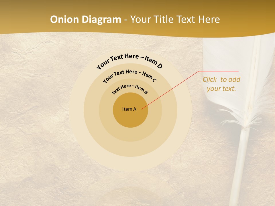 Feather On A Background Of The Empty Form For The Letter PowerPoint Template