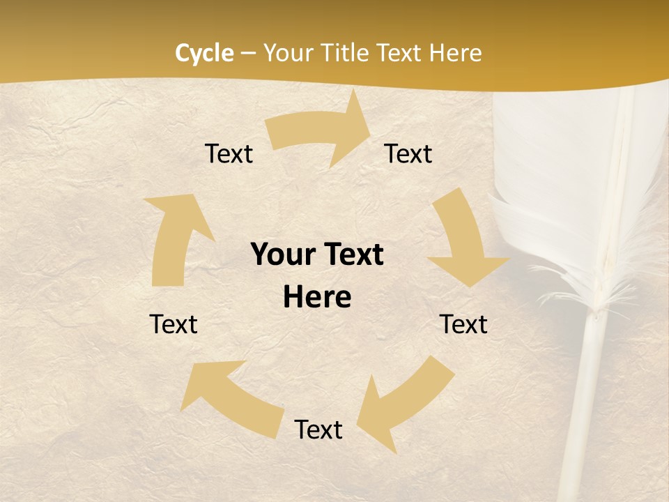 Feather On A Background Of The Empty Form For The Letter PowerPoint Template