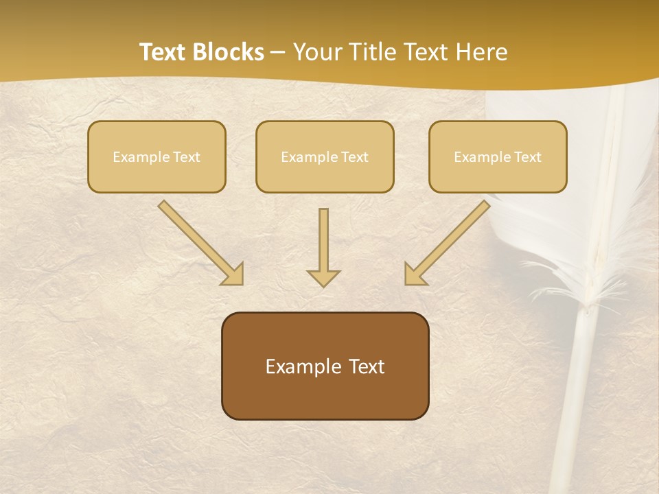 Feather On A Background Of The Empty Form For The Letter PowerPoint Template