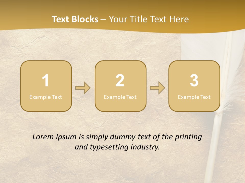 Feather On A Background Of The Empty Form For The Letter PowerPoint Template