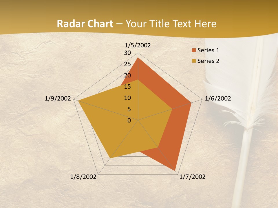 Feather On A Background Of The Empty Form For The Letter PowerPoint Template