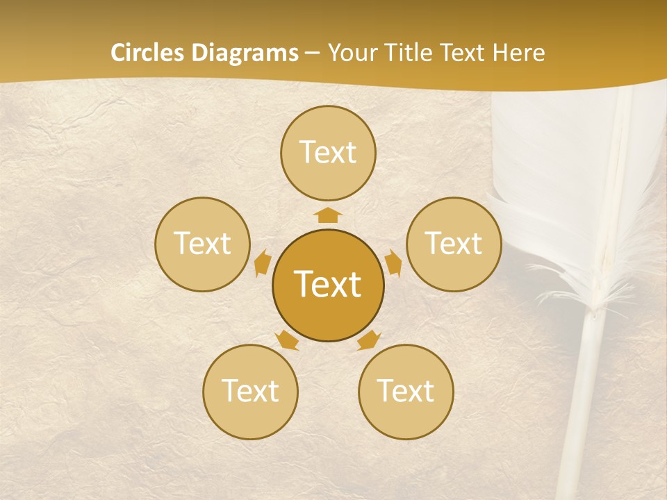 Feather On A Background Of The Empty Form For The Letter PowerPoint Template