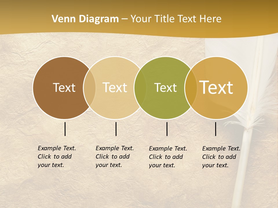 Feather On A Background Of The Empty Form For The Letter PowerPoint Template