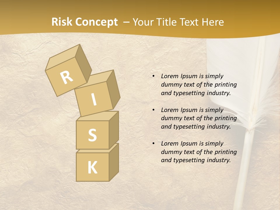 Feather On A Background Of The Empty Form For The Letter PowerPoint Template