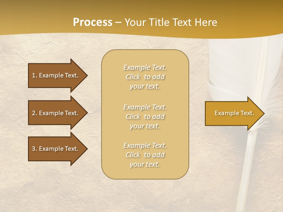 Feather On A Background Of The Empty Form For The Letter PowerPoint Template