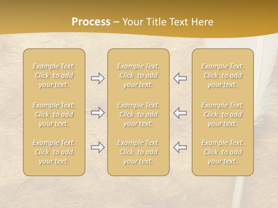 Feather On A Background Of The Empty Form For The Letter PowerPoint Template