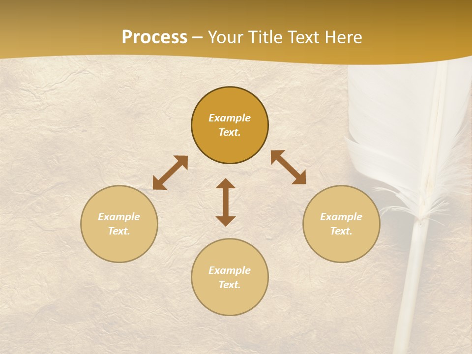 Feather On A Background Of The Empty Form For The Letter PowerPoint Template