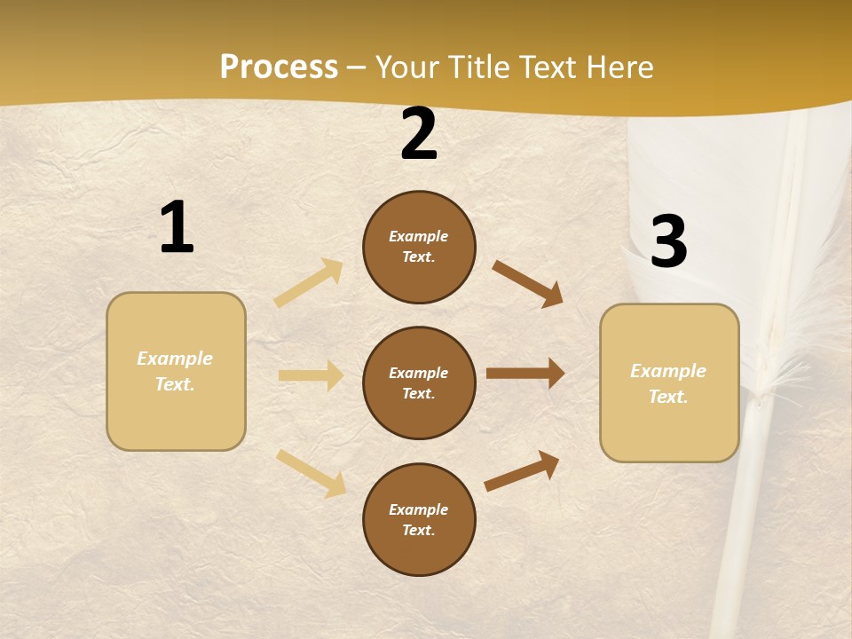 Feather On A Background Of The Empty Form For The Letter PowerPoint Template