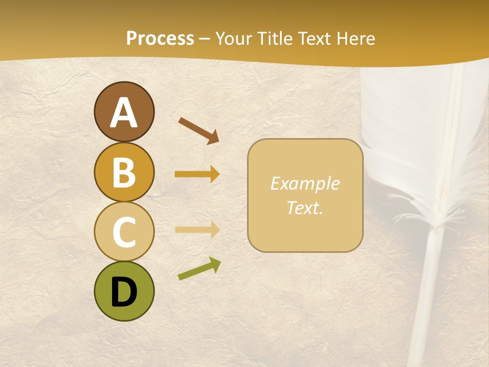 Feather On A Background Of The Empty Form For The Letter PowerPoint Template