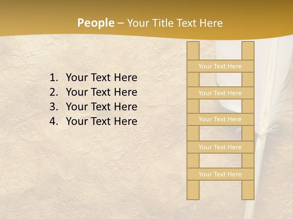Feather On A Background Of The Empty Form For The Letter PowerPoint Template
