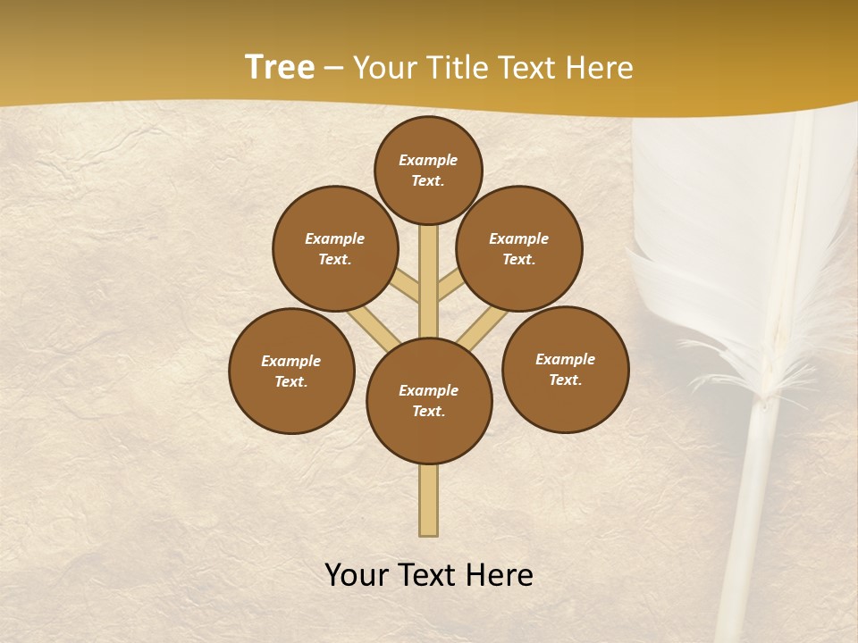 Feather On A Background Of The Empty Form For The Letter PowerPoint Template