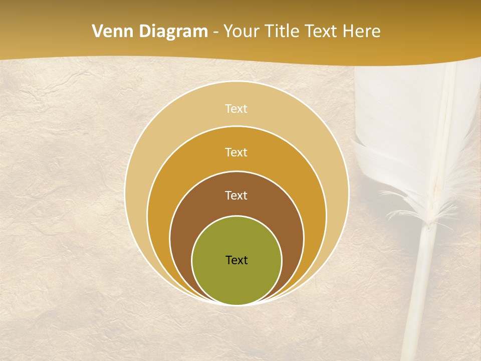 Feather On A Background Of The Empty Form For The Letter PowerPoint Template