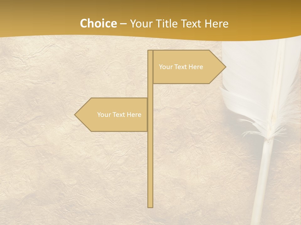 Feather On A Background Of The Empty Form For The Letter PowerPoint Template