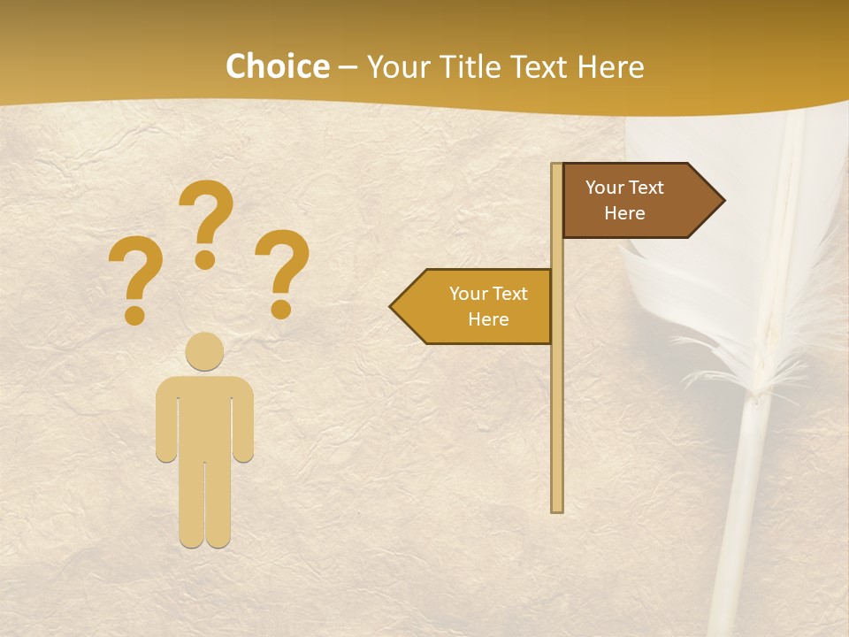 Feather On A Background Of The Empty Form For The Letter PowerPoint Template