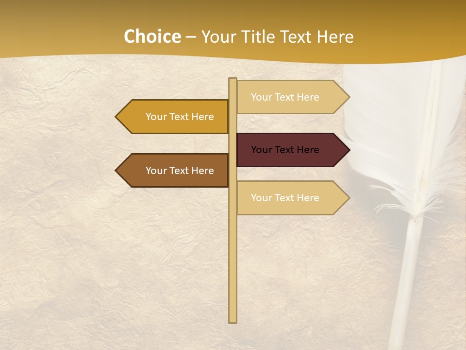 Feather On A Background Of The Empty Form For The Letter PowerPoint Template